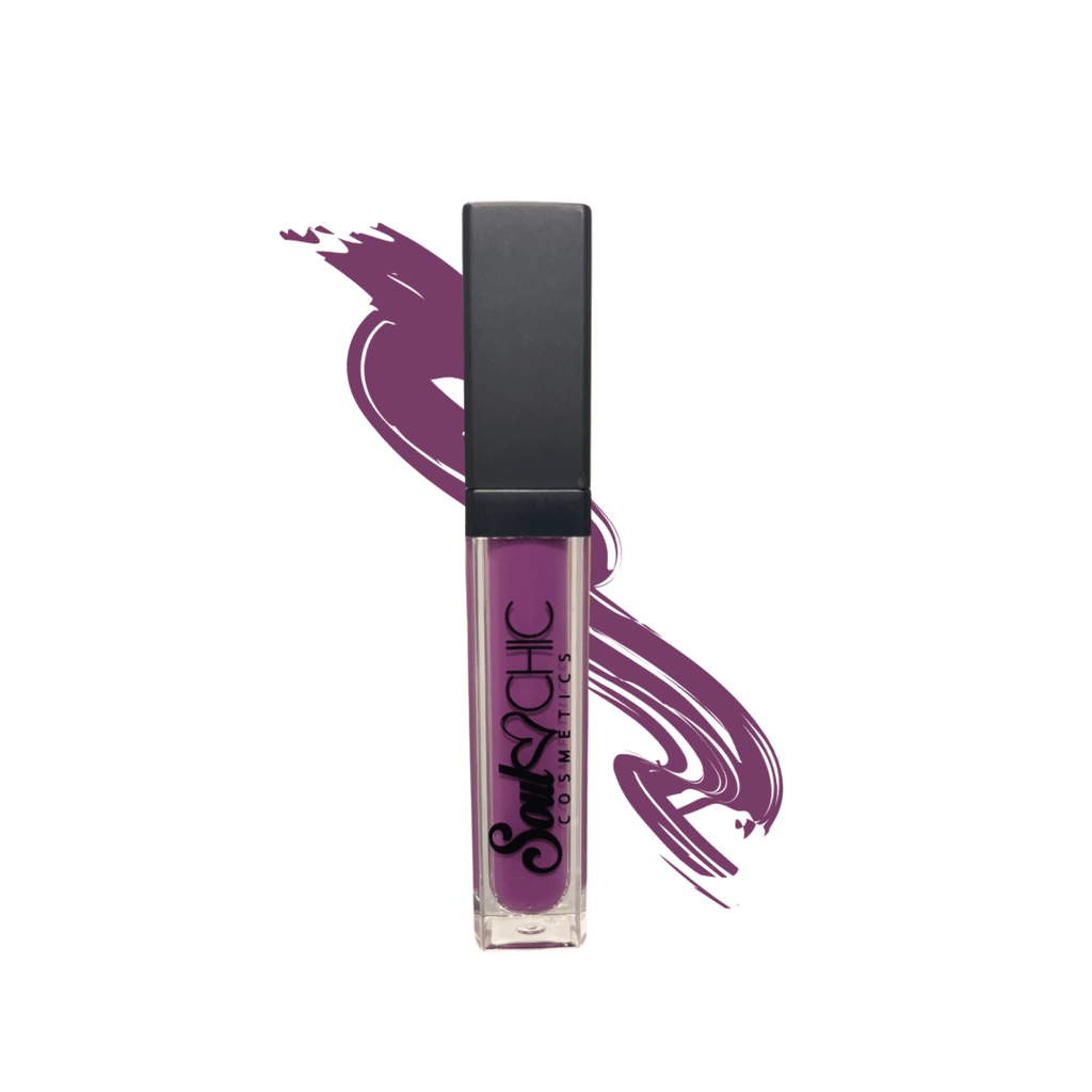 This organic matte lipstick, Party Girl, is the perfect addition to any makeup bag. With its vibrant purple hue, you'll stand out amongst the crowd. Formulated with 